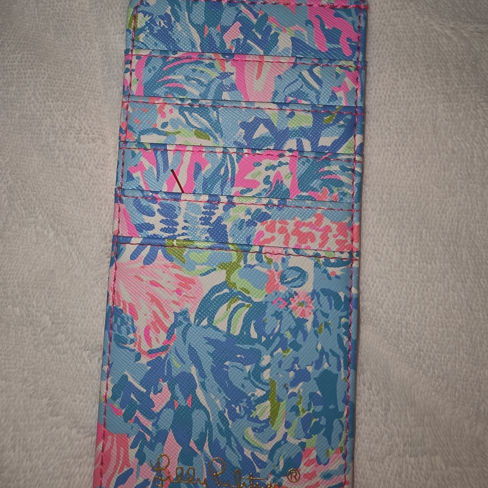 Lilly Pulitzer Pink and Blue Floral Card Holder